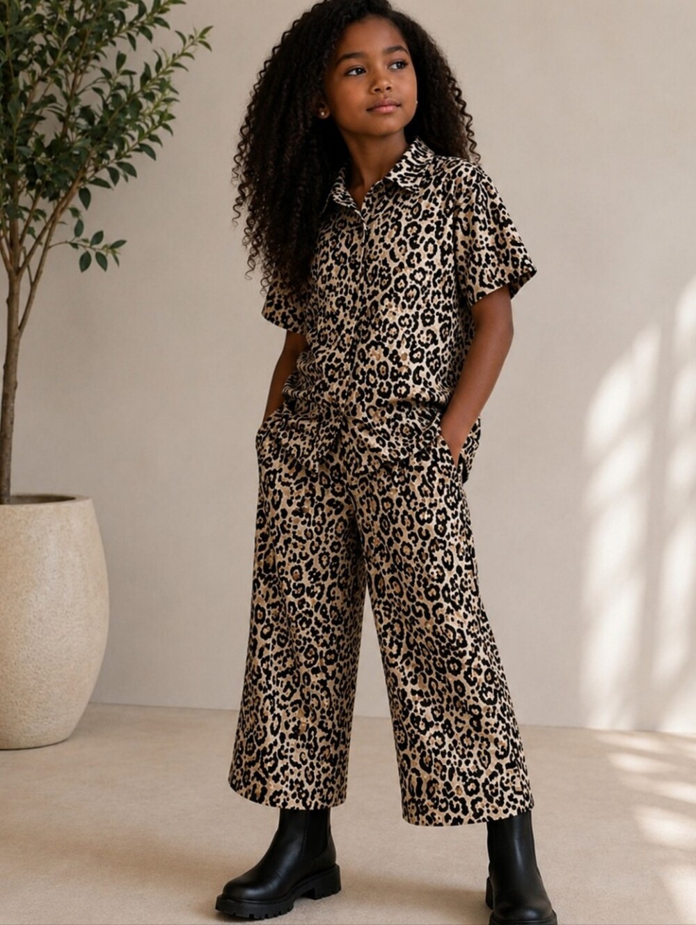 AllSaints Kids Leopard Print 2-Piece Set Size: 10-11 Years NWT